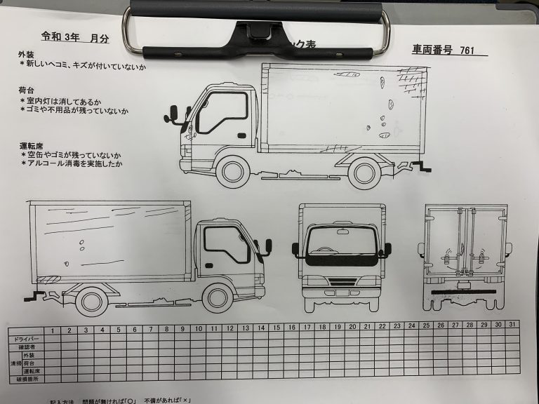 車輛チェックについて